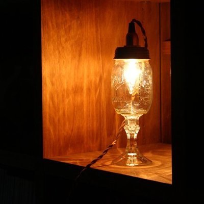 Mason Jar Chandelier Lamp “Wine glass clear 臺燈/吊燈2用