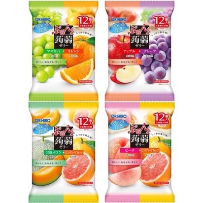 [日本進口] ORIHIRO擠壓式蒟蒻果凍(12入) 青葡萄/柳橙、蘋果/葡萄、檸檬/葡萄、汽水/可樂