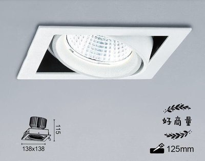 新莊好商量~舞光 LED 12W 高演色盒燈 COB 1燈 單燈 白框 CREE 適用3米 四角崁燈