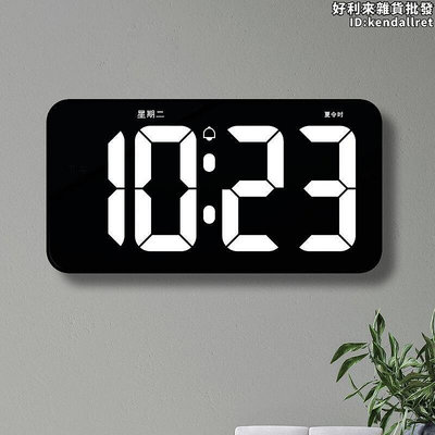 【現貨】wifi電子時鐘數字大屏擺臺式掛牆客廳電視櫃鬧鐘表時間顯示器桌面