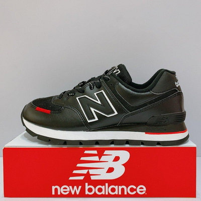 New Balance 574 男女款 黑色 皮革 舒適 情侶鞋 D楦 復古 運動 休閒鞋 ML574DTD