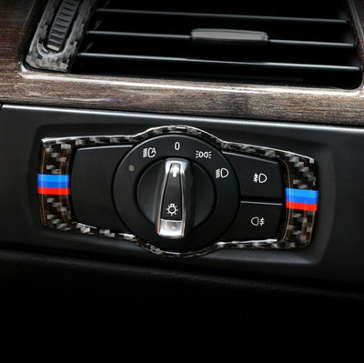 車之星~真碳纖維 BMW 寶馬 E90 E91 E92 E93 卡夢 改裝 中控 大燈 內裝 320 335 卡夢裝飾貼 頭燈