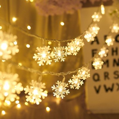 聖誕節 LED雪花裝飾燈串 (3米) 星星燈小彩燈串燈 滿天星星燈臥室裝飾房間布置戶外求婚氛圍燈泡-