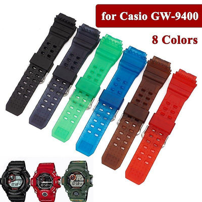 熱銷 適配卡西歐GW-9400系列錶帶 軟橡膠手鍊錶帶 貓人系列樹脂手錶配件錶帶-可開發票