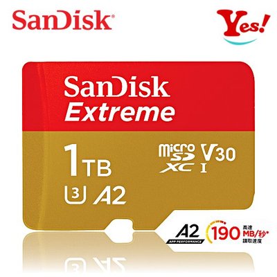 【Yes！公司貨】SanDisk Extreme 190MB U3 V30 A2 microSD 1T 1TB 記憶卡