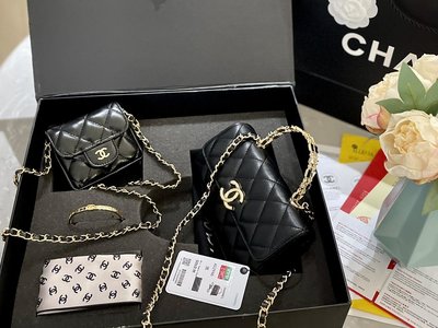 【二手包包】限定Vi禮盒Chanel 四合一Vi限定禮盒 手柄小kelly包mini小廢包Chanel鉆石手 NO.40050