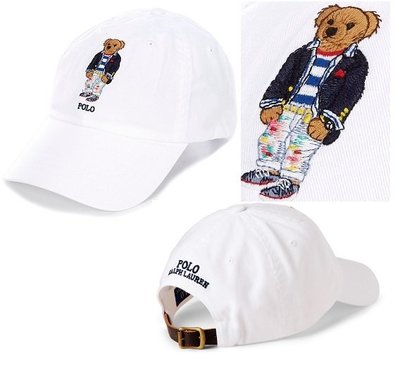 Polo Ralph Lauren 棒球帽 老帽 成人款 限量polo熊 白色 現貨 美國潮踢屋
