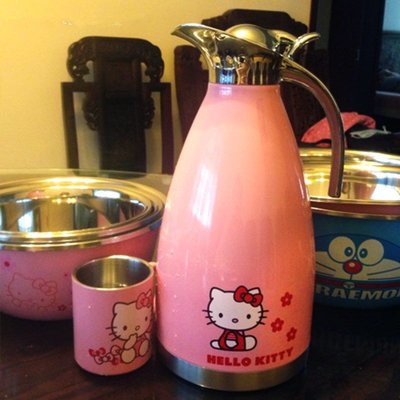 hello kitty卡通可愛保溫壺 結婚水壺不銹鋼家用熱水瓶大容量特價