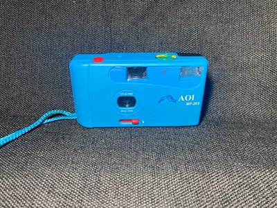 AOI MF-203 藍色 底片相機 MF203 底片機 傻瓜相機 定焦相機 手動相機 老相機 閃光燈沒有作用 可拍照