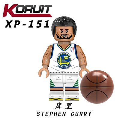 補貨中【積木班長】XP151 柯瑞 庫里 咖哩小子 CURRY 籃球巨星 NBA 同款 人偶 /相容 樂高 LEGO 積木