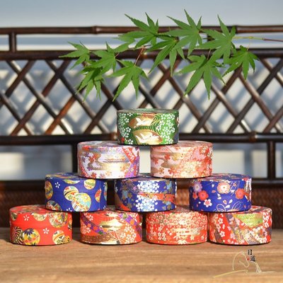 日本便攜式茶葉罐 旅行密封金屬儲存罐 日式迷你小號馬口鐵鍍錫罐-特價