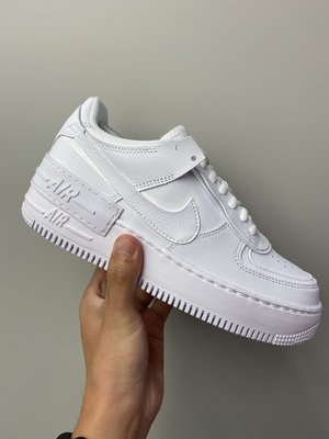 【AND.】NIKE W AIR FORCE 1 SHADOW 全白 皮革 休閒 穿搭 滑板 女款 CI0919-100