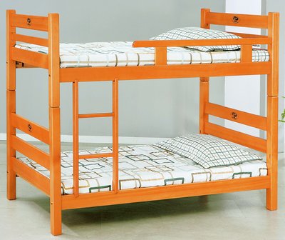 【生活家傢俱】EP-134-1＃檜木色3尺單欄雙層床【台中家具】兒童床 上下舖 單人床 實木 雙人床 安全護欄 台灣製造