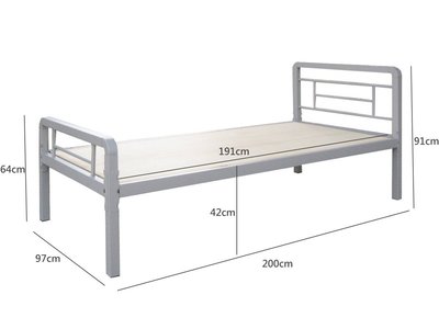 SB05單人3尺鐵床架 保用十年以上 承重300kg 比一般木床底高 全卡榫零螺絲組立 鐵床 單人床 看護床 外勞床
