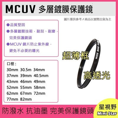 MCUV 多層鍍膜保護鏡 UV保護鏡 40.5mm 抗紫外線 薄型 Sony 16-50mm A6000 A6300