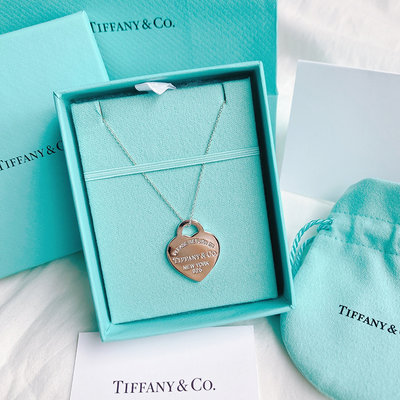 美國百分百【全新真品】Tiffany & Co. 心形吊飾鏈墜 項鍊 純銀刻字 蒂芬妮 銀飾墜飾 專櫃 純銀 BP65