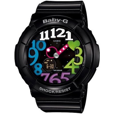 Baby-G超人氣霓虹照明 黑色膠帶女錶電子錶 BGA-131-1B2