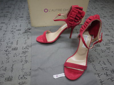 義大利製 L'AUTRE CHOSE 高級麂皮高跟涼鞋 (粉紅) EUR 35 USA 5.5 JPN 22.5 CM