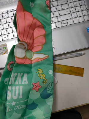 ANNA SUI*HILLO KITTY新時尚風格-皮革吊飾購物袋-海洋款(貝殼(PS:此現貨扣子收在袋內)
