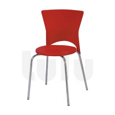 【Lulu】 巧思椅 紅色 341-11 ┃ 餐椅 餐廳椅 休閒椅 造型椅 洽談椅 休閒餐椅 休閒餐桌 電鍍 用餐椅 椅