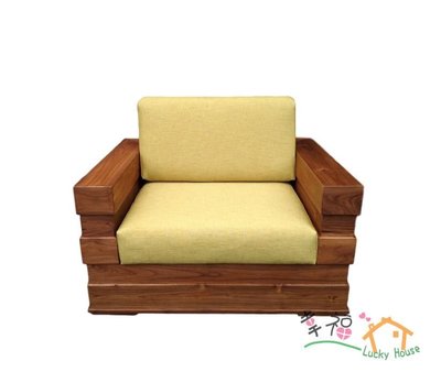 幸福家實木傢俱 全柚木箱型沙發 ,單人座 1人座 含坐墊, 另有 2,3 L 型款式(SOFA 4 1人座)