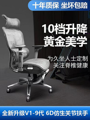 歌德利V1-9代人體工學椅家用久坐辦公椅舒適升降電腦椅護腰電競椅_木初伽野
