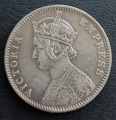 印度(英屬時期)   1887年   維多利亞   1盧比   銀幣(91.7%銀)    1079