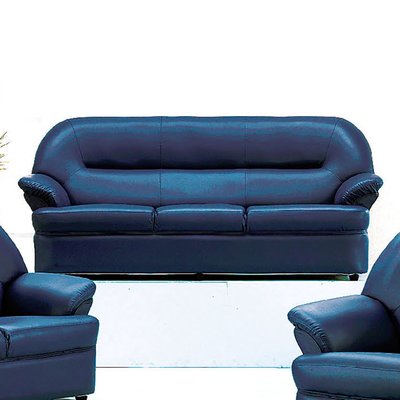 【在地人傢俱】20 便宜購-09藍斯洛藍色乳膠皮3人/三人沙發 SH505-8