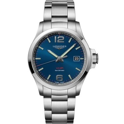 LONGINES浪琴 征服者系列V.H.P.萬年曆腕錶 L37264966-藍