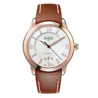 DAVOSA 161.480.64 Quinn 經典時尚機械腕錶-玫瑰金框/白/42mm
