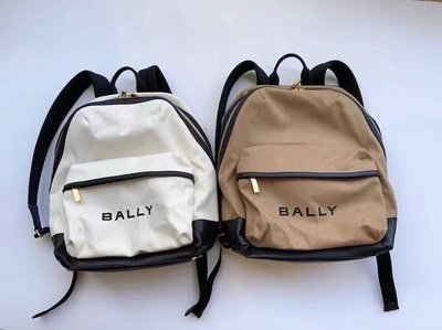 ╭☆包媽子店☆ BALLY Bar Daniel logo 2023新款帆布雙肩後背包/中性款((2色))