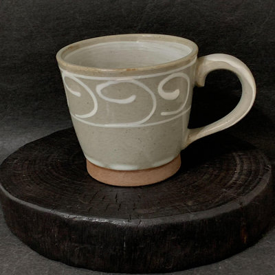zwx 閒置日本回流瓷器 冰裂開片手繪粗陶馬克杯 咖啡杯 刷毛目一物