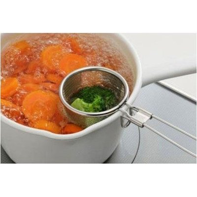 日本製 mama cook 可掛式 漏勺 濾勺 篩子 撈勺 火鍋篩 18－8不鏽鋼濾網