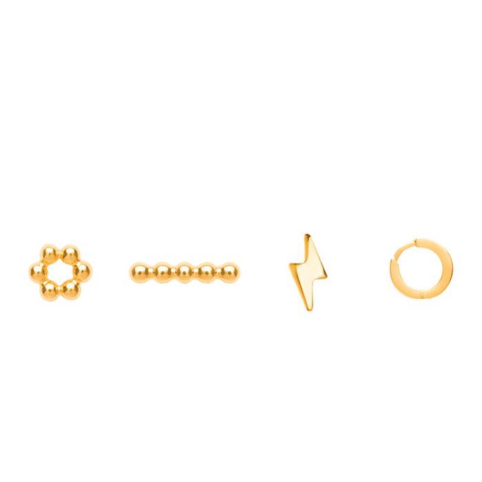 葡萄牙精品 CINCO 台北ShopSmart L’ensemble Earrings Set 24K金耳環 精選4件組