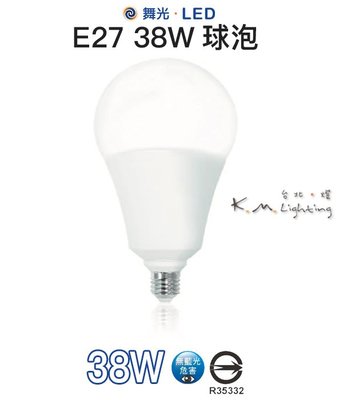 【台北點燈】舞光 LED E27 38W 球泡 白光LED-E2738DR2/黃光LED-E2738WR2 挑高專用燈泡