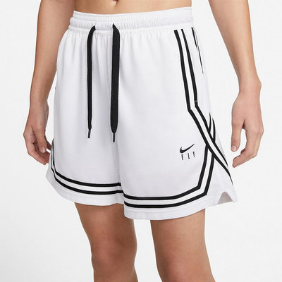 Nike Fly Crossover 女 刺繡LOGO籃球短褲 白色藍球褲 快速排汗 輕量短褲  DH7326-100