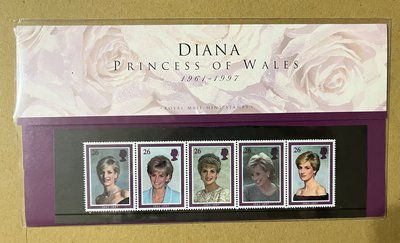 1997英國黛安娜王妃(1961-1997)紀念郵摺(含5聯票)  皇家婚禮郵摺  英國郵票