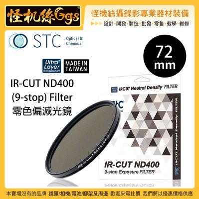 怪機絲 STC 72mm IR-CUT ND400 (9-stop) Filter 零色偏減光鏡 ND鏡 鏡頭 抗靜電