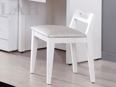 【生活家傢俱】HJS-412-5：塔妮雅全白化妝椅【台中家具】梳妝椅 實木椅 白色 台灣製造 鄉村風梳妝椅 椅子 布面