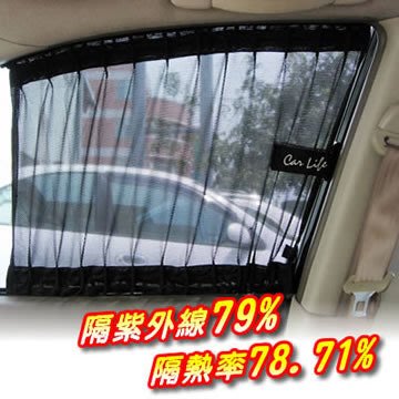 【吉特汽車百貨】- 美白抗UV汽車窗簾--黑色網布--美背式DIY (2入一組)~通用型兩種尺吋