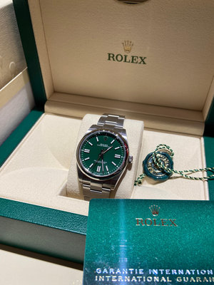 Rolex 勞力士 124300 OP41mm 綠面 2024/3 台灣公司貨 100%全新品