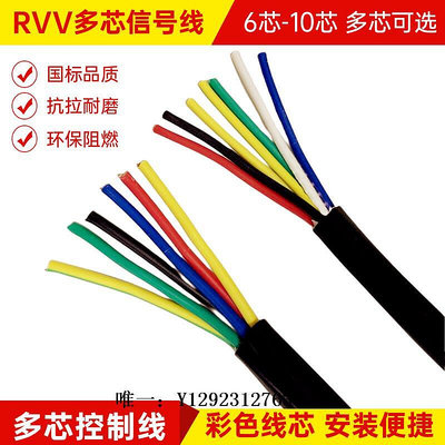 電源線國標多芯RVV信號線6 7 8 10芯0.3 0.5 1平方銅芯電源控制軟電纜線延長線