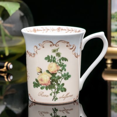 【吉事達】細緻英國Queens皇后瓷-淡雅飄香皇家花園玫瑰精緻骨瓷花茶杯 咖啡杯 優雅享受