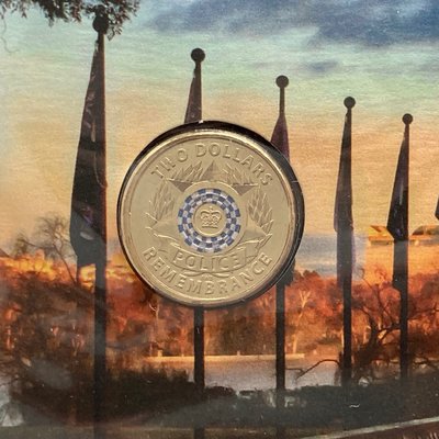 澳洲紀念幣 2019年 國家警察 30週年紀念日 $2 PNC 郵幣 / police 聯邦 2元 彩色硬幣 特殊幣 郵票 澳大利亞