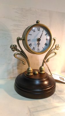 義大利進口~ L5 精品經典老木頭+銅 藝術造型桌鐘 時鐘 座鐘(經典款) ~特價