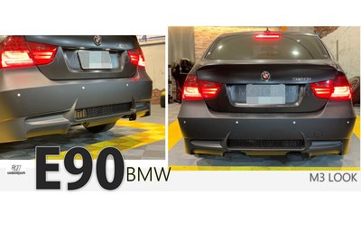 小傑車燈精品--全新 BMW E90 E92 類M3 樣式 後保桿 PP材質 素材 後保 實車安裝