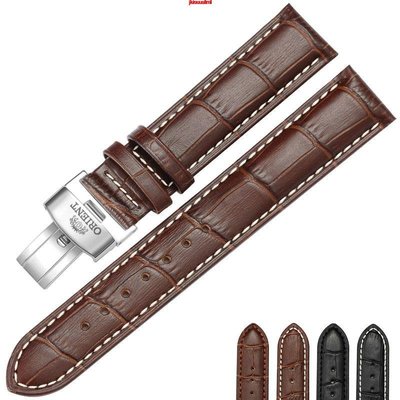 森尼3C-ORIENT東方雙獅手錶錶帶真皮蝴蝶扣手錶配件 22mm18 20男女包郵J3-品質保證