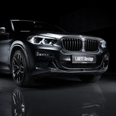 ✽顯閣商行✽俄羅斯原裝 LARTE Design BMW G02 X4 前下巴 前下擾流 高亮黑 改裝 M40i