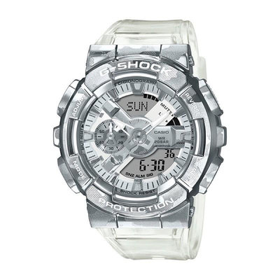 限量 全新 CASIO卡西歐 G-SHOCK系列 冰酷迷彩 金屬錶圈 半透明錶帶 GM-110SCM-1A 歡迎詢問