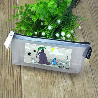 龍貓 動漫 網紗筆袋 收納袋 鉛筆盒 文具袋 開學用品 生日禮物 PVC 透明盒裝